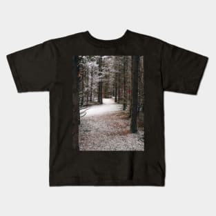 Photo of Mysterious Forest Trail Covered with Snow V2 Kids T-Shirt